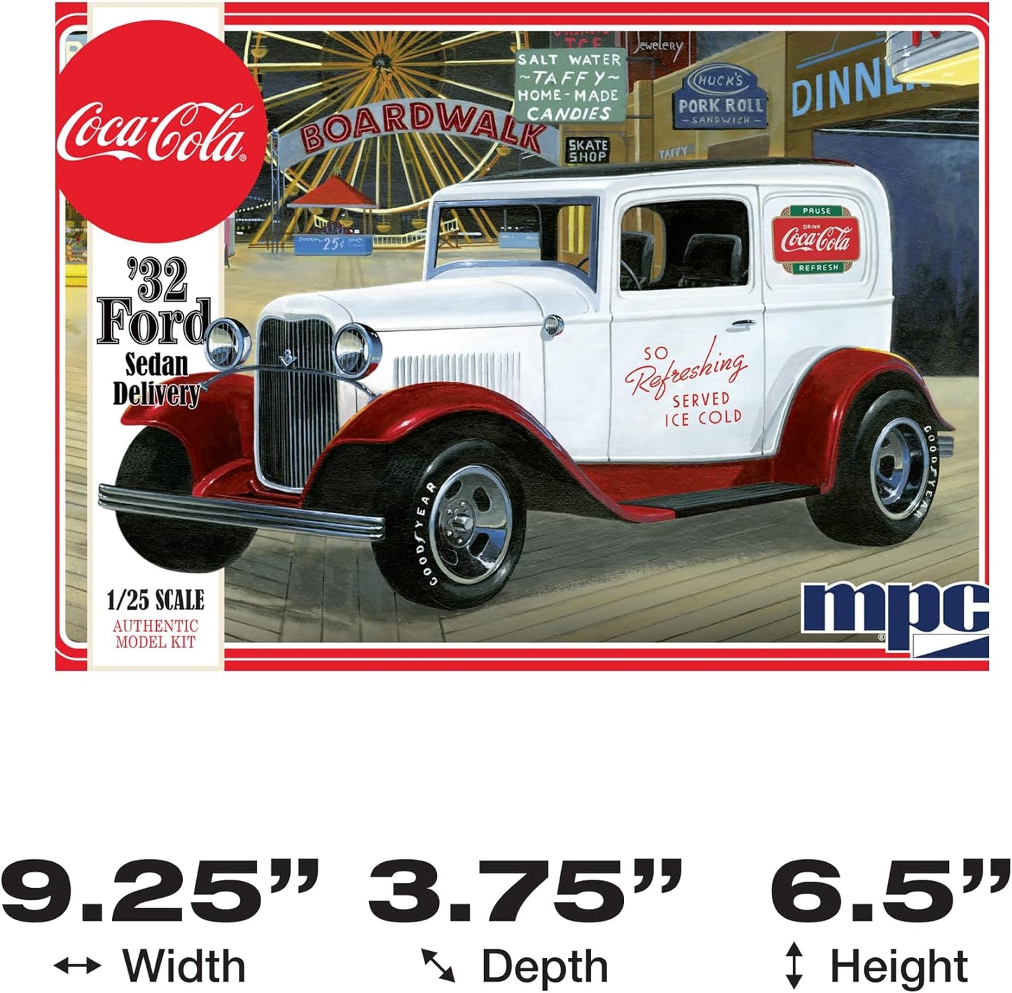 C.P.M. 1932 Ford Sedan Delivery Coca Cola 1:25 Scale MPC Plastic Car Kit, Black
