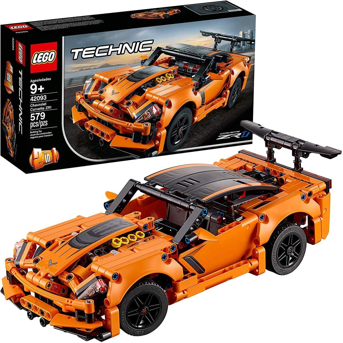 Technic Chevrolet Corvette Zr1 Replica, 2 in 1 Collectible Car Model, Advanced Construction Set