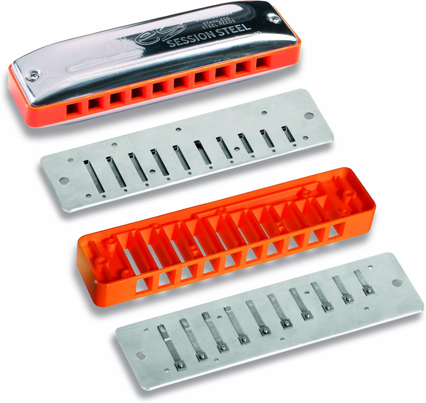 Seydel Blues Harmonica, 10-Hole, SESSION Steel D