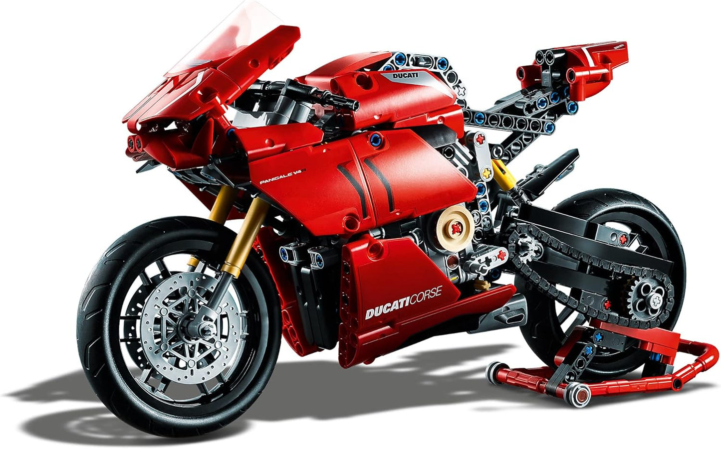 LEGO 42107 Technic Ducati Panigale V4 R Motorbike, Collectible Superbike Display Model Building Kit with Gearbox and Working Suspension, Gift Idea, 10 year +
