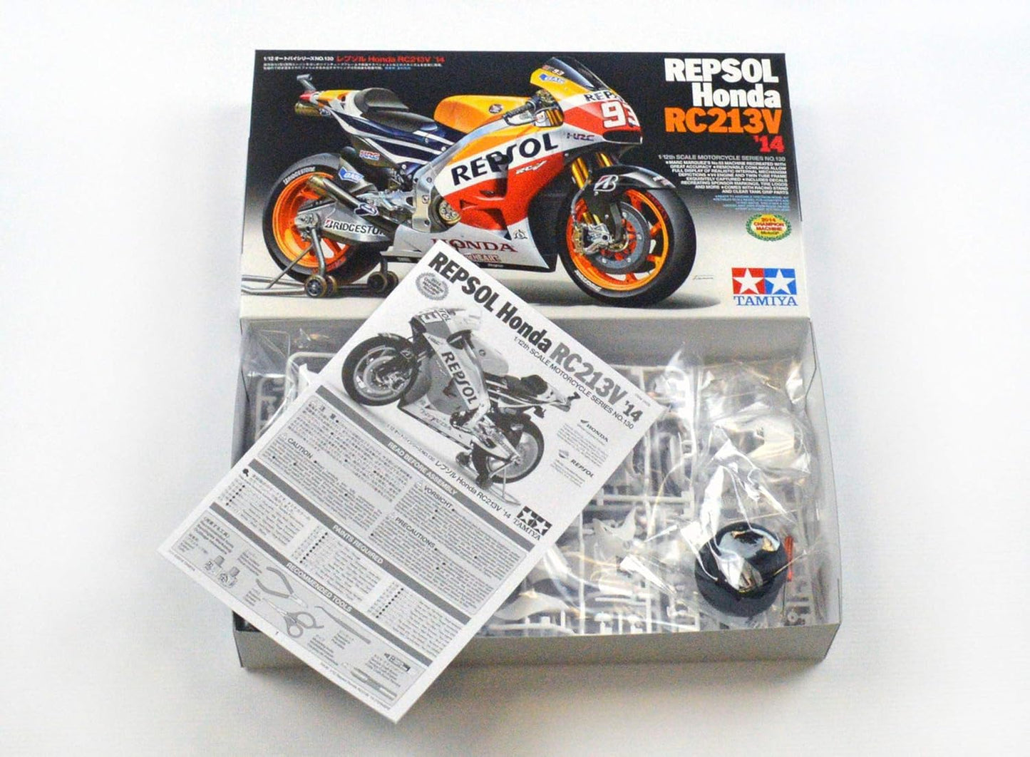 Tamiya 14130 1/12 Repsol Honda RC213V '14 Motorcycle Plastic Model Kit