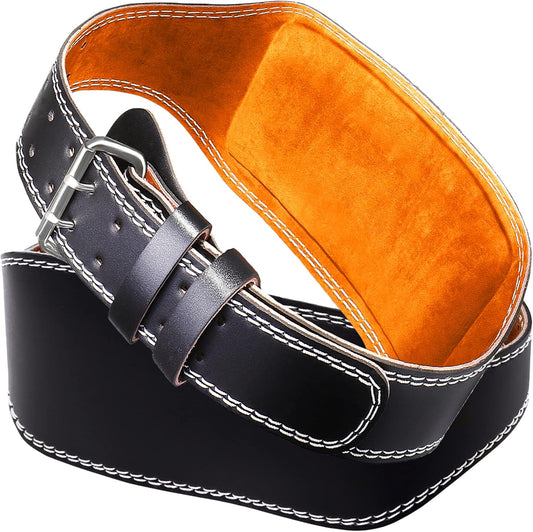 NonModo Weight Lifting Belt Training Belt Leather Muscle Training (Black, M(33.5-37.4 inches (85-95 cm))