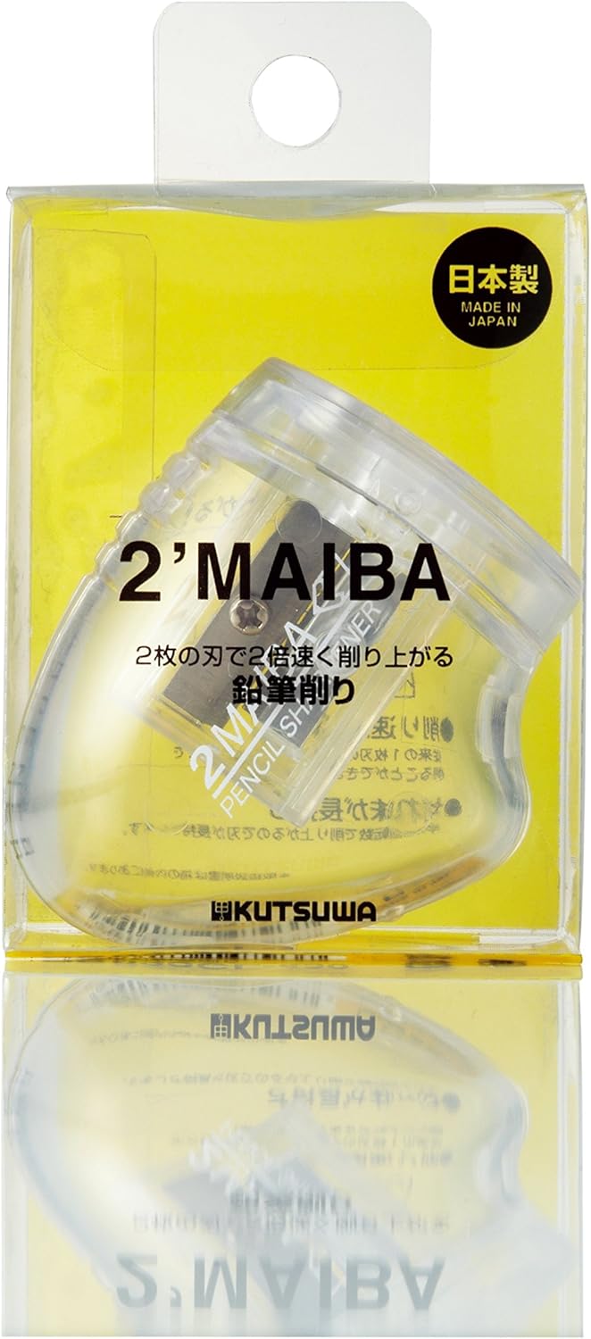 Kutsuwa RS030CL HiLINE Pencil Sharpener, 2 Blades, Clear