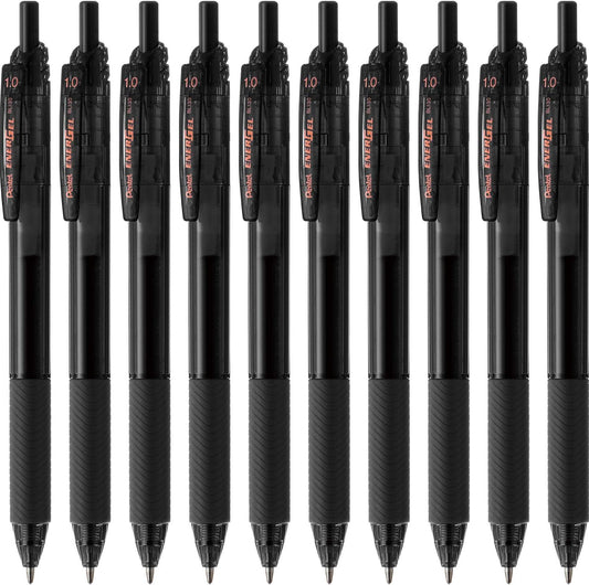 Pentel BL130-A EnerGel Ink Ballpoint Pen, S, 0.04 inches (1.0 mm), Black, 10 Pieces