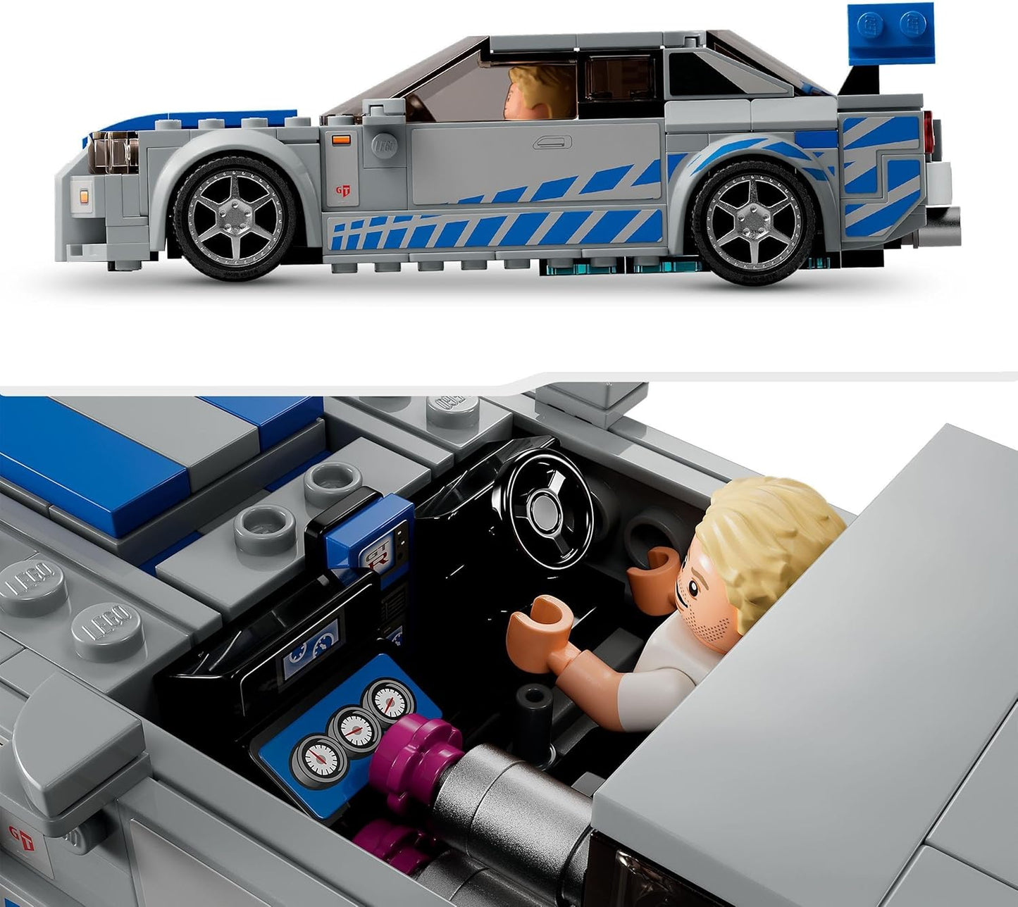 Lego Speed Champions 2 Fast 2 Furious Nissan Skyline GT-R (R34), Race Car Toy Model Building Kit, Collectible with Racer Minifigure, 2023 Set for Kids, Boys and Girls Ages 9 and Up 76917