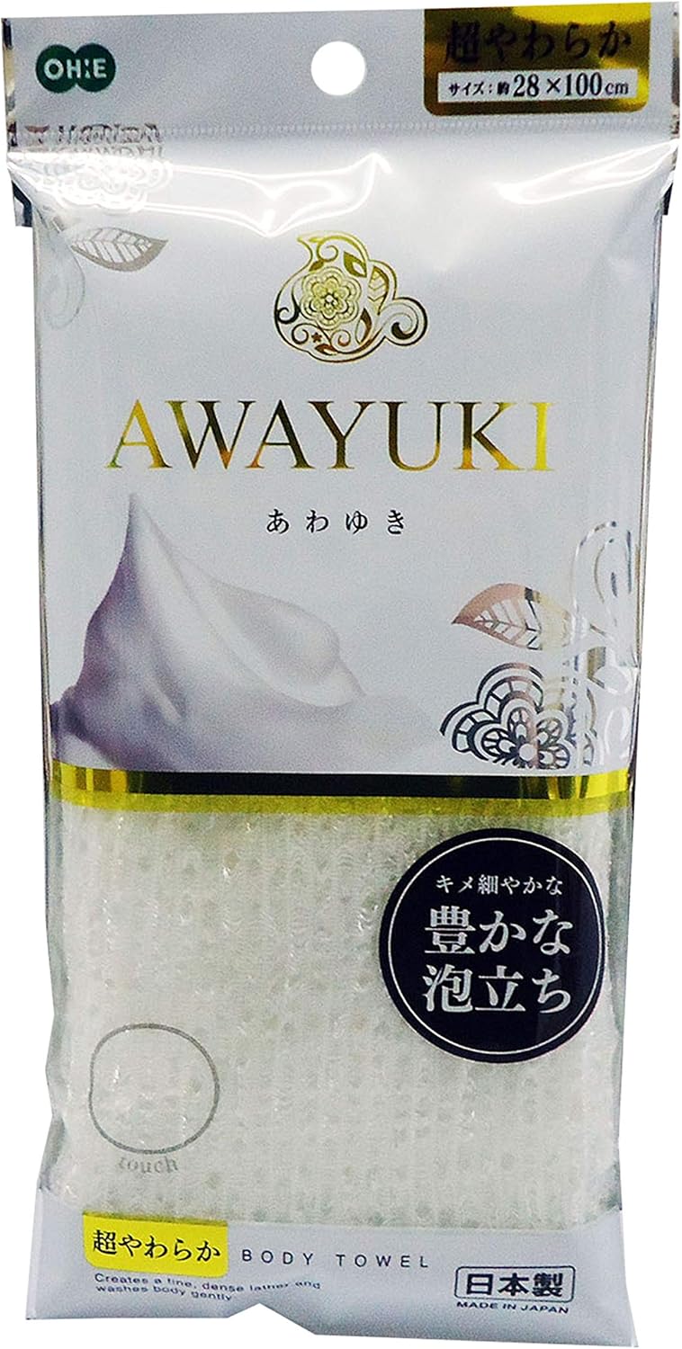 Japan Health and Personal Care - Ohe Light Snowfall Nylon Towel Ultra Soft White *AF27*