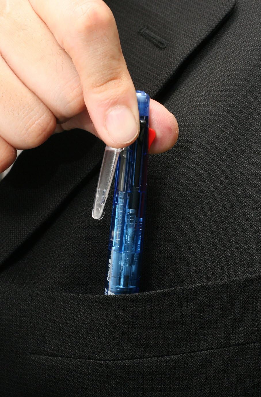 ZEBRA B4SA1 Clip-on multi Multifunctional Pen (0.7mm Black, Blue, Red and Green + 0.5mm mechanical pencil) - Blue Barrel