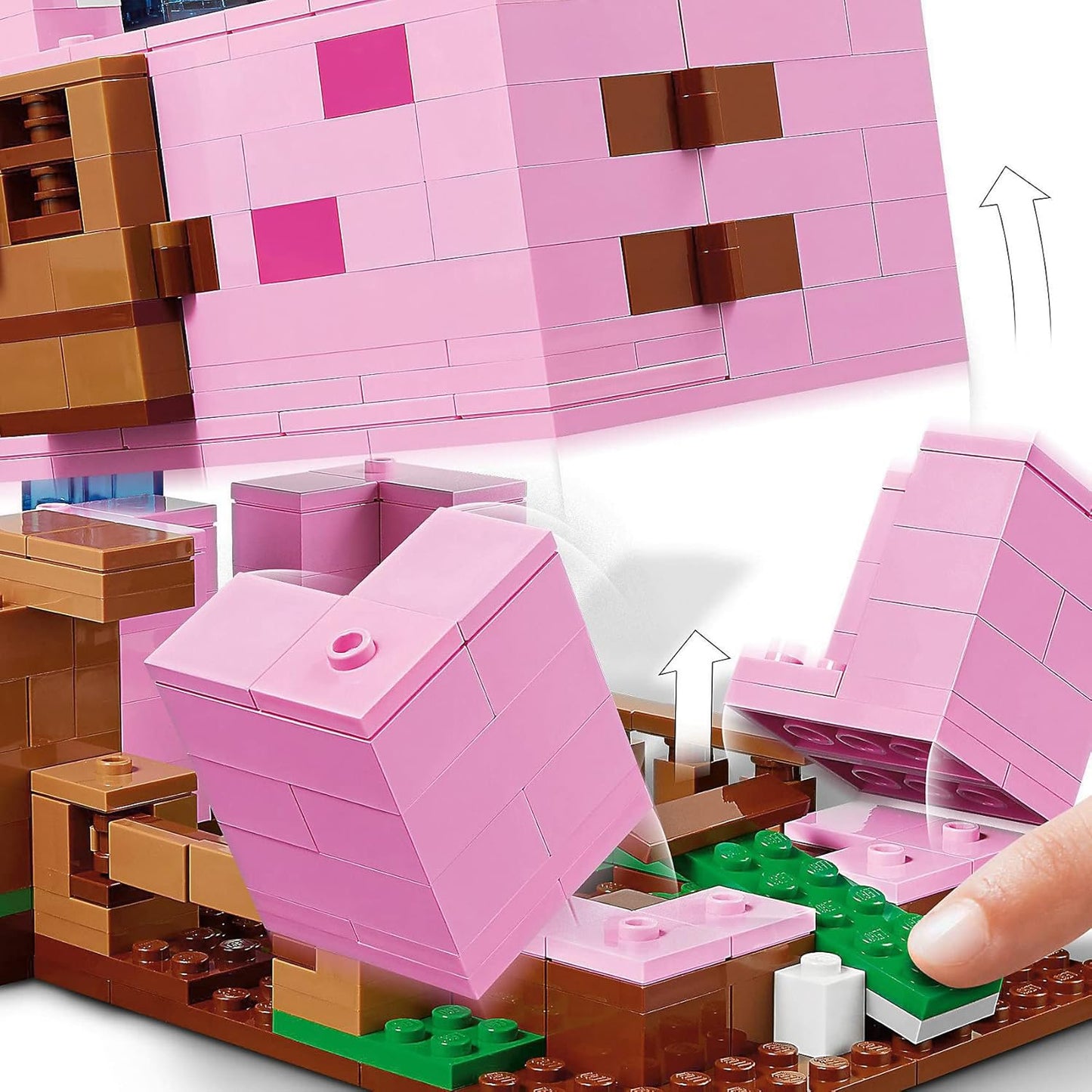 LEGO 21170 Minecraft The House-Pig Animal Building Toy with Accessories, Gifts for Boys and Girls Ages 8 and Up for Birthday Parties, Alex and Creeper Figures