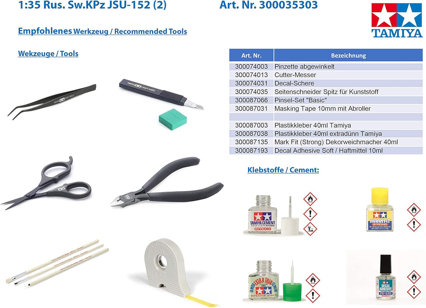 Tamiya JSU-152 Russian Heavy Self-Propelled Gun Scale Model Kit