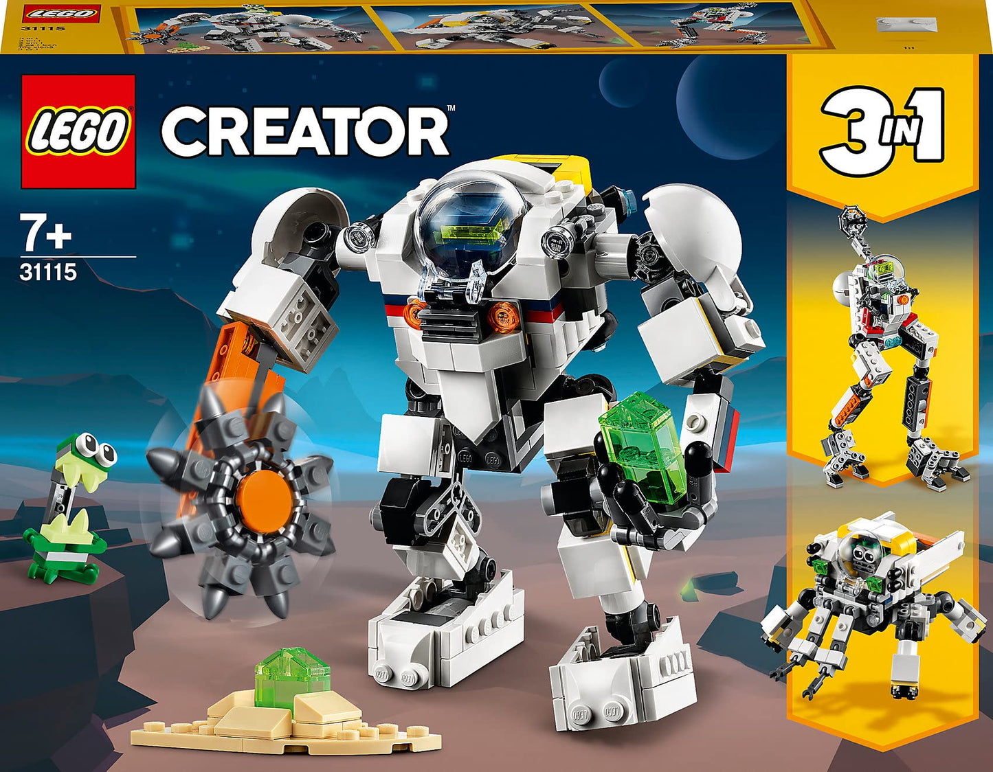 LEGO® Creator 3in1 Space Mining Mech 31115 Building Kit Featuring a Mech Toy, Robot Toy and Alien Figure