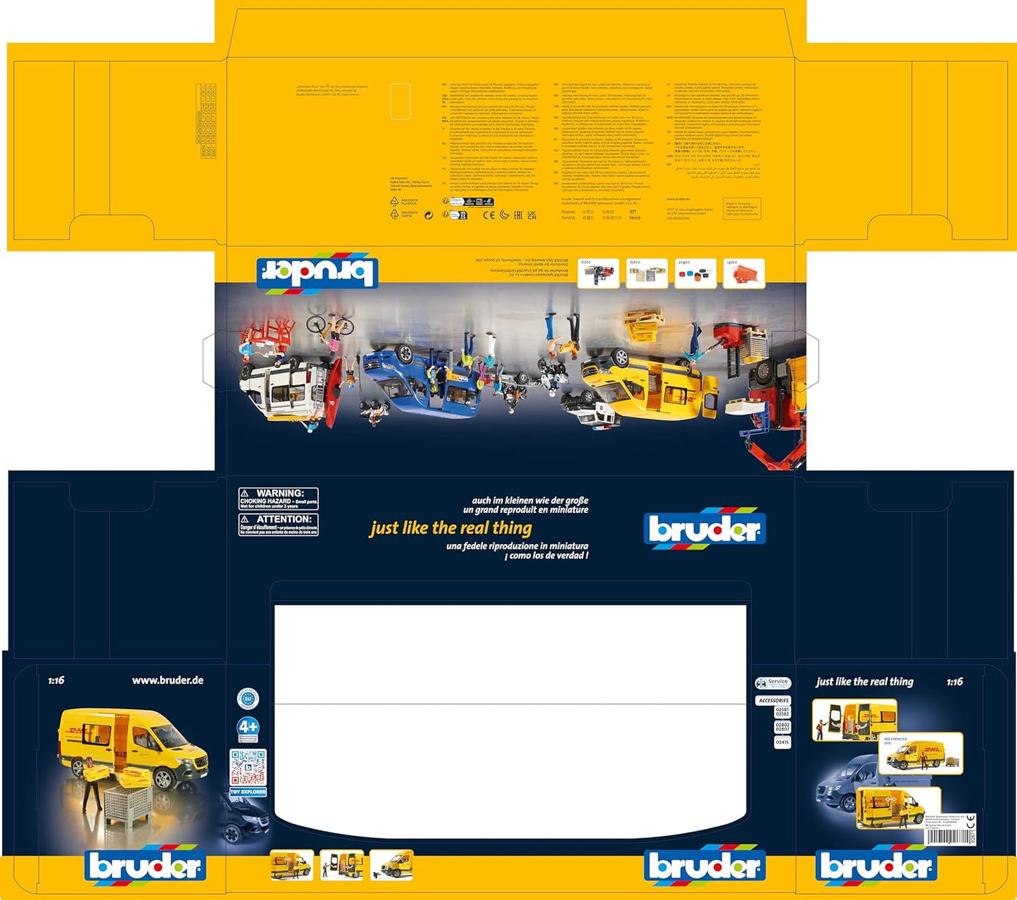 Bruder 02671 MB Sprinter Delivery Van with Driver Figure, Pallet Cage and Packages
