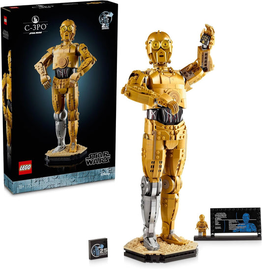 LEGO Star Wars C-3PO Buildable Droid Figure 75398 with C-3PO Minifigure Assembly and Display Model Star Wars