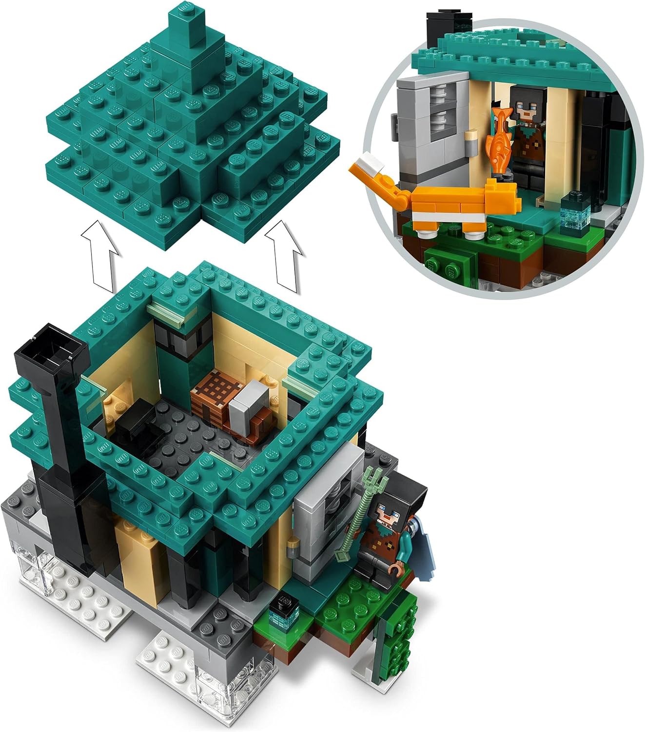 LEGO 21173 Minecraft Tower of The Sky Toy for Boys and Girls with PILOT Figures, Cat and 2 Flying Phantoms