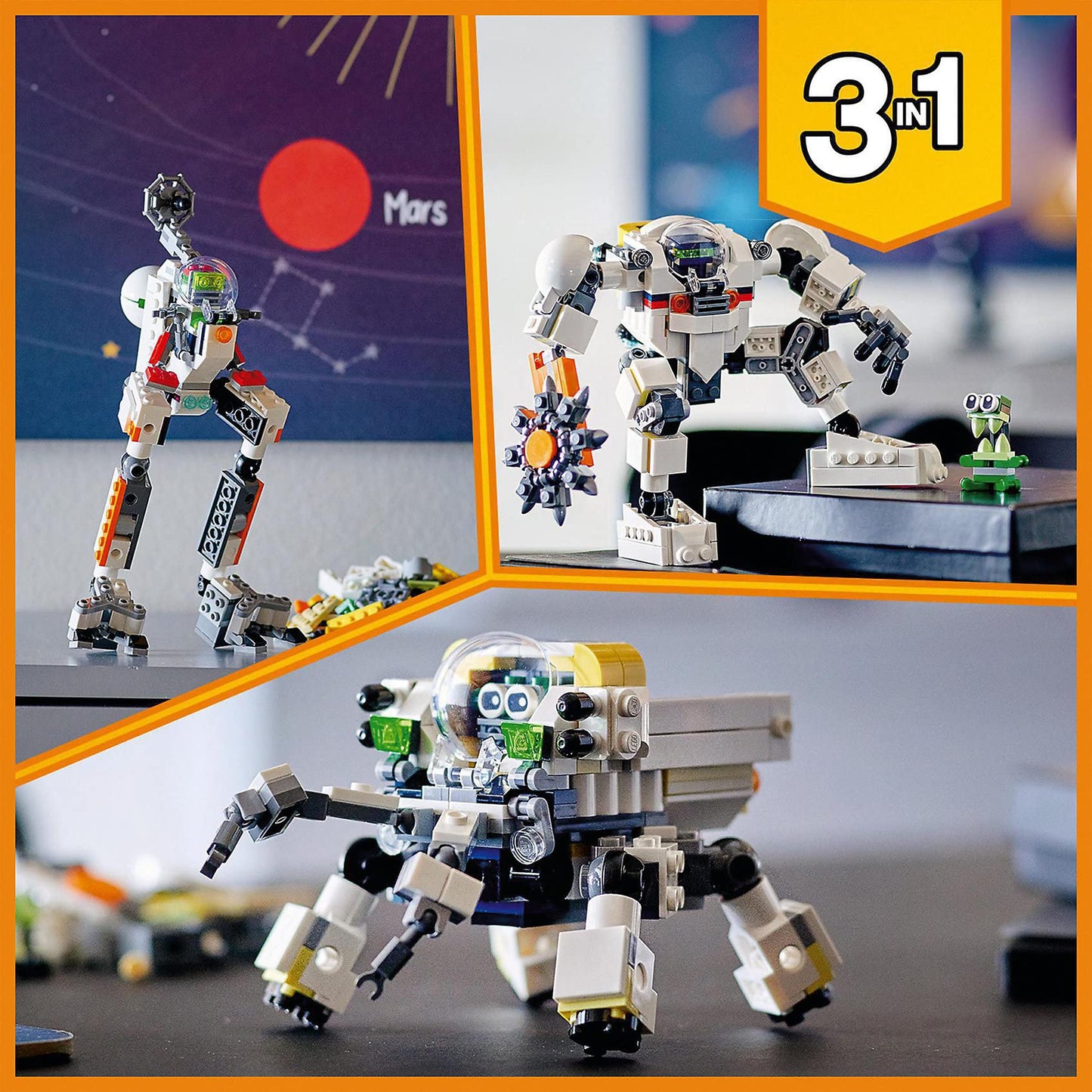 LEGO® Creator 3in1 Space Mining Mech 31115 Building Kit Featuring a Mech Toy, Robot Toy and Alien Figure