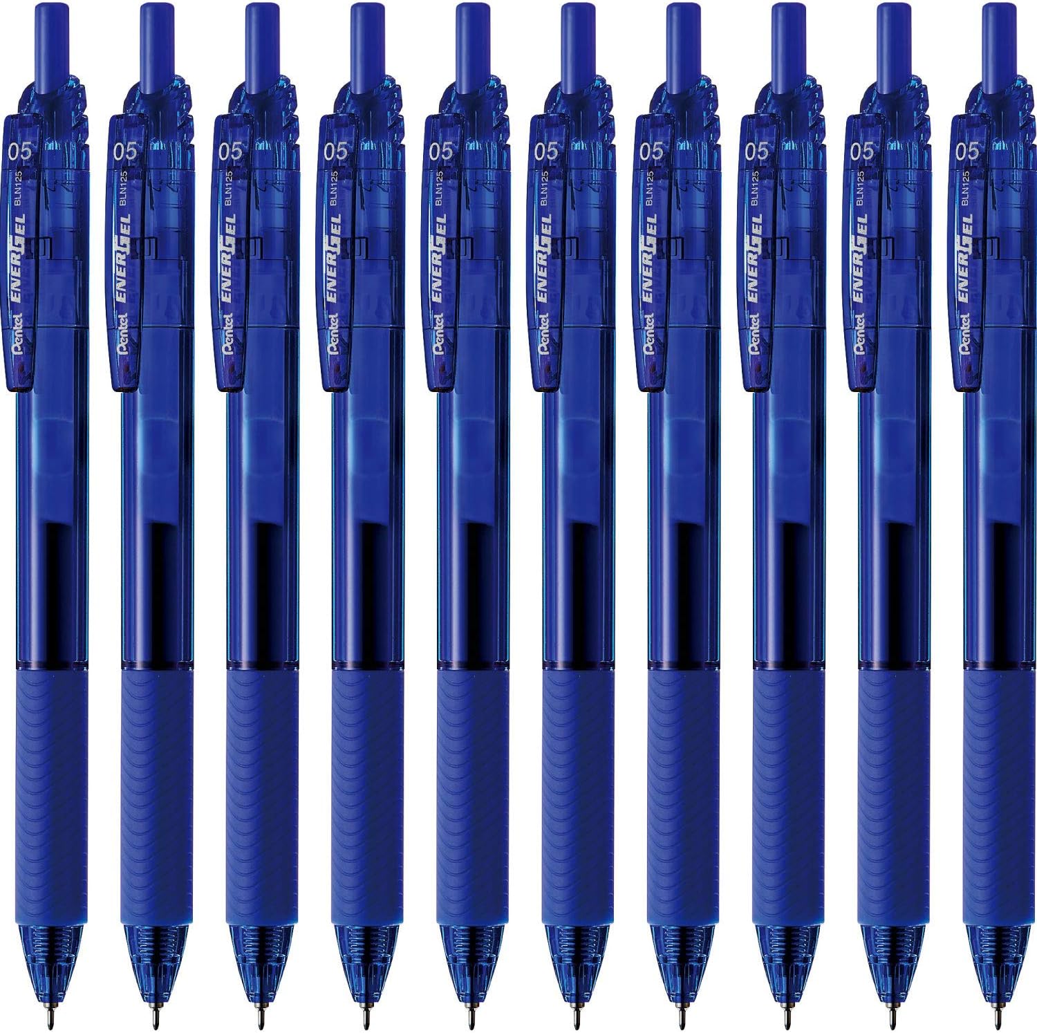 Pentel BLN125-C Gel Ink Ballpoint Pen, EnerGel S, 0.5mm, Blue, 10 Pieces