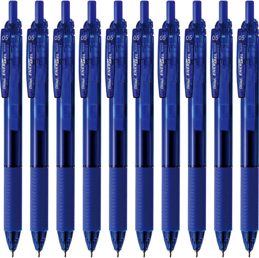 Pentel BLN125-C Gel Ink Ballpoint Pen, EnerGel S, 0.5mm, Blue, 10 Pieces