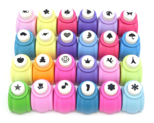 THEOVEL Ladies Colorful Mini Craft Punch Set of 24 T0289