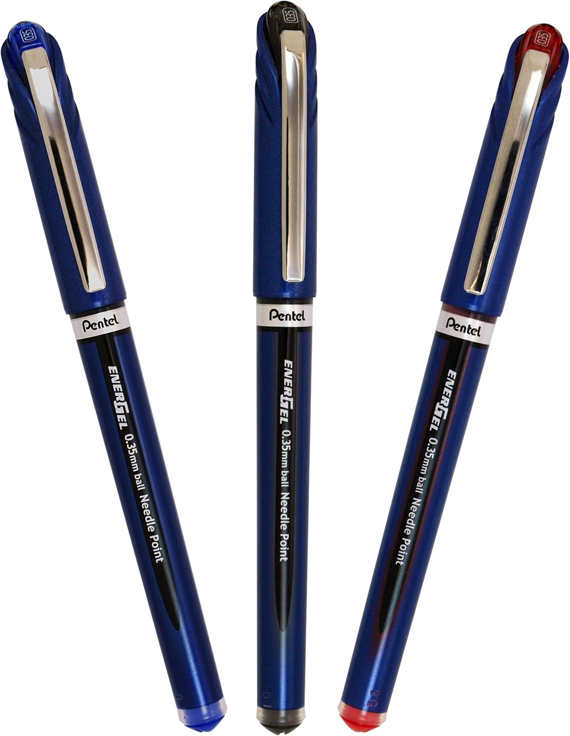 Pentel Energel Euro Ballpoint Pen, 0.35mm Needle Tip, Red Ink (BLN23-B)