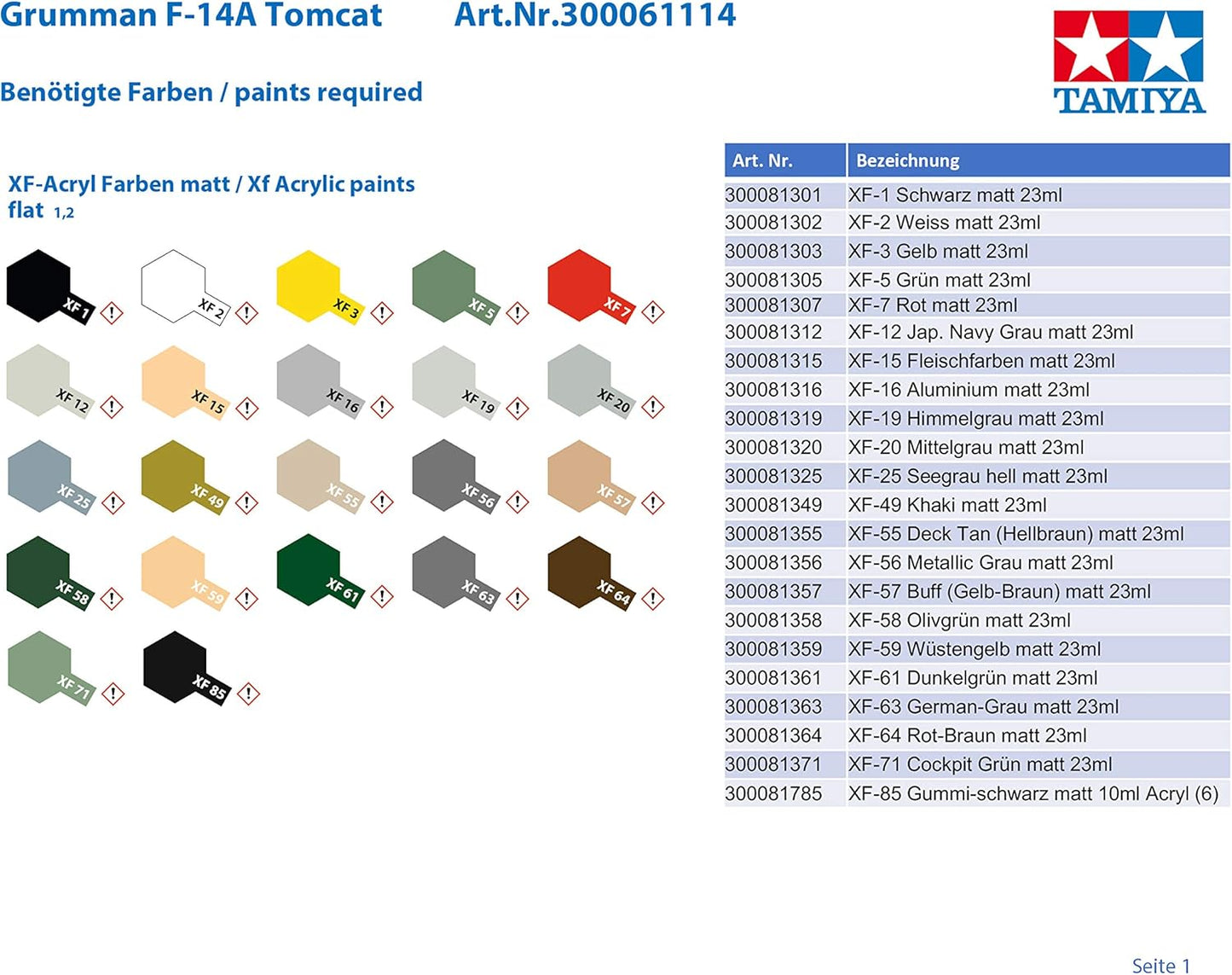 1:48 Tamiya Grumman F-14A Tomcat Model Kit