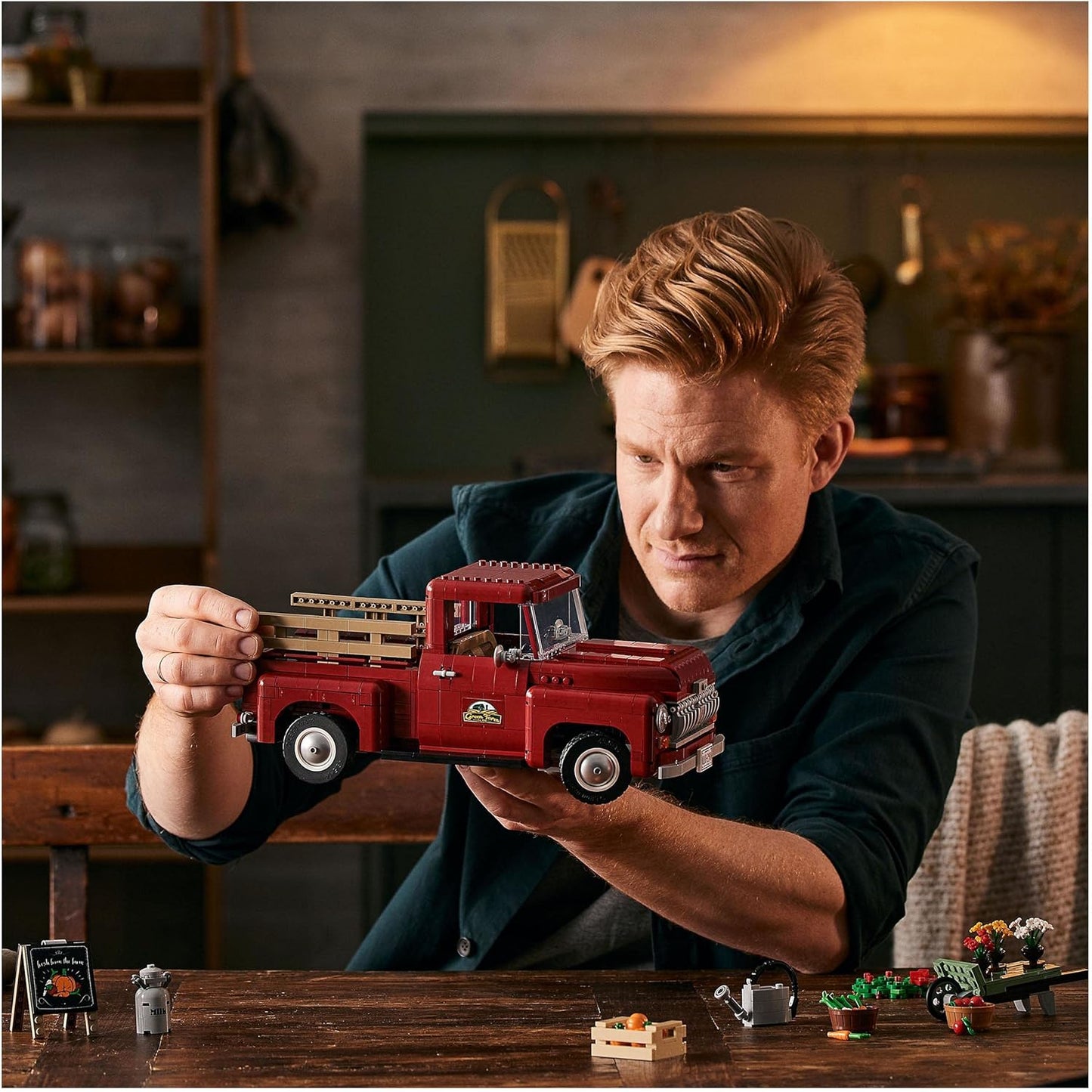 LEGO Icons Pickup Truck 10290 Building Kit for Adults; Build and Display an Authentic Vintage 1950