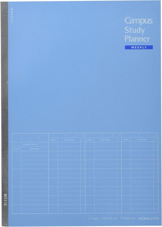 Kokuyo Campus Notebook Study Planner Weekly Ruled B5 Blue No-Y80MW-B