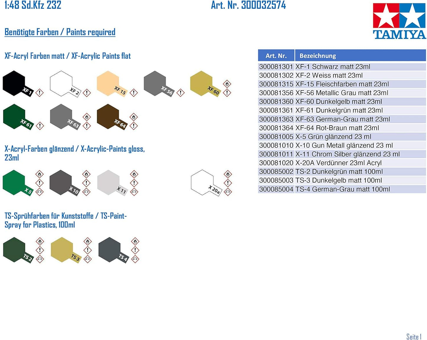 Tamiya Models German 8-Wheeled Sd.Kfz 232 Model Kit