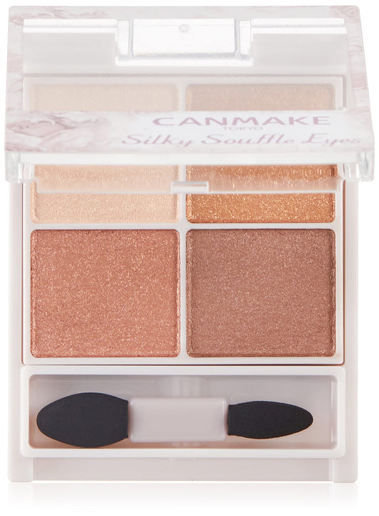 CANMAKE Silky Souffle Eyes 4-Color Eyeshadow Palette 0.16 oz (4.8 g) (03 Leopard Bronze)