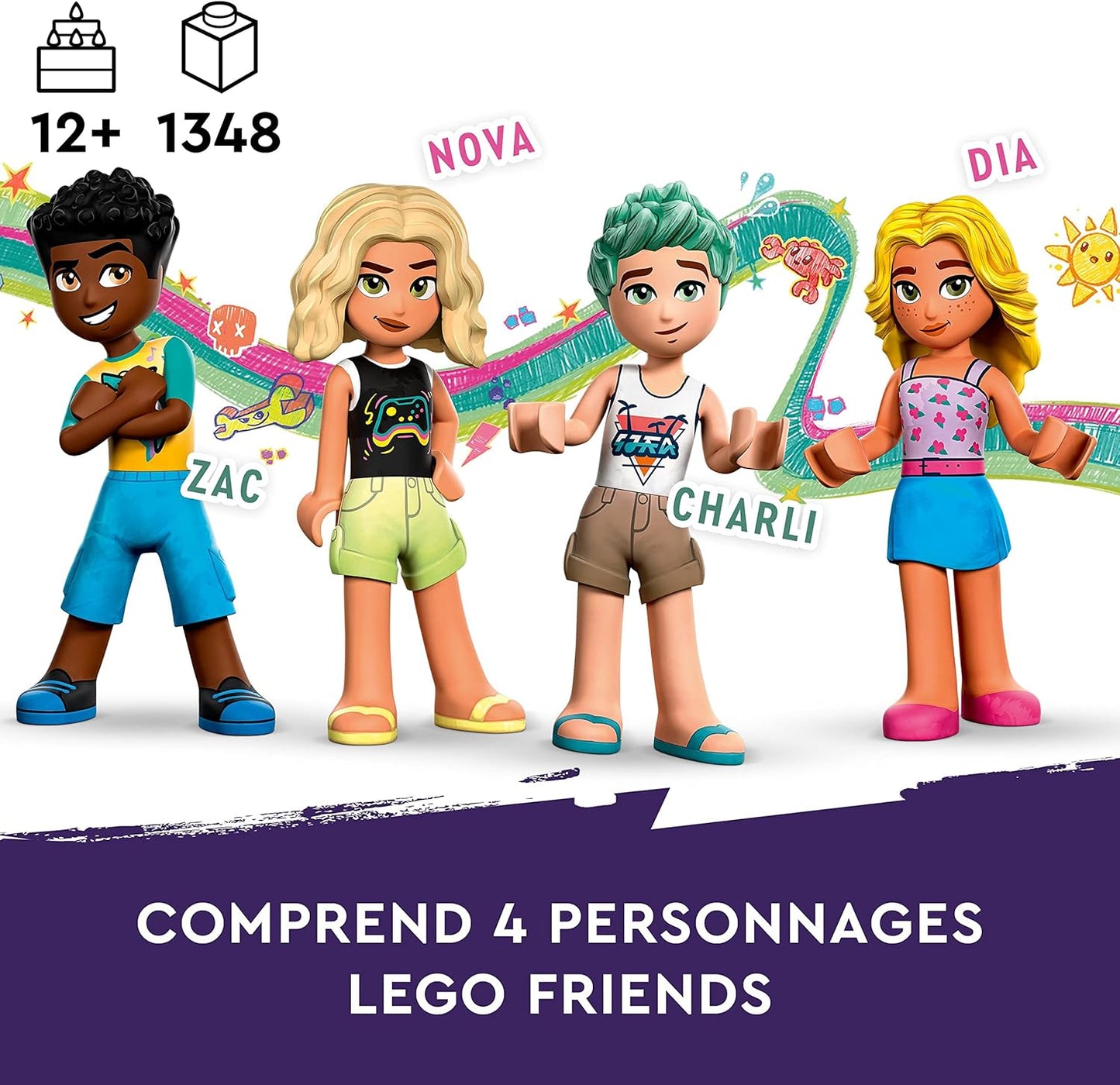 LEGO 41737 Friends Beach Amusement Park, Toy Fair with Technic Movement Elements, Animal Figures, Carousel and Wave Machine, Gift Idea