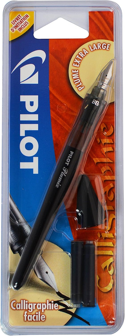 PILOT Plumix Fountain Pen. Extra Large Pen + Black Ink Cartridge