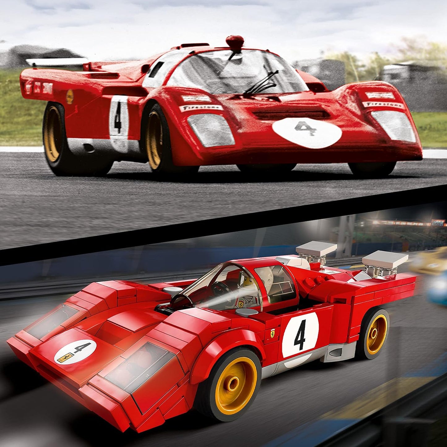 LEGO Speed Champions 1970 Ferrari 512 M 76906 Building Set - Sports Red Race Car Toy, Collectible Model Building Set with Racing Driver Minifigure, Gift for Grandchildren, Boys, Girls and Kids Ages 8+