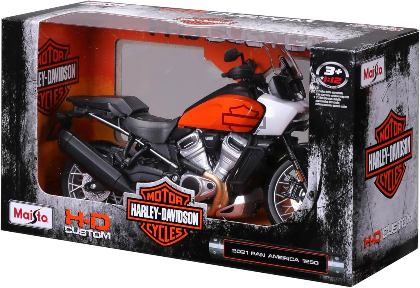 Maisto 1:12 H-D 2021 Pan America, Orange/Black/White
