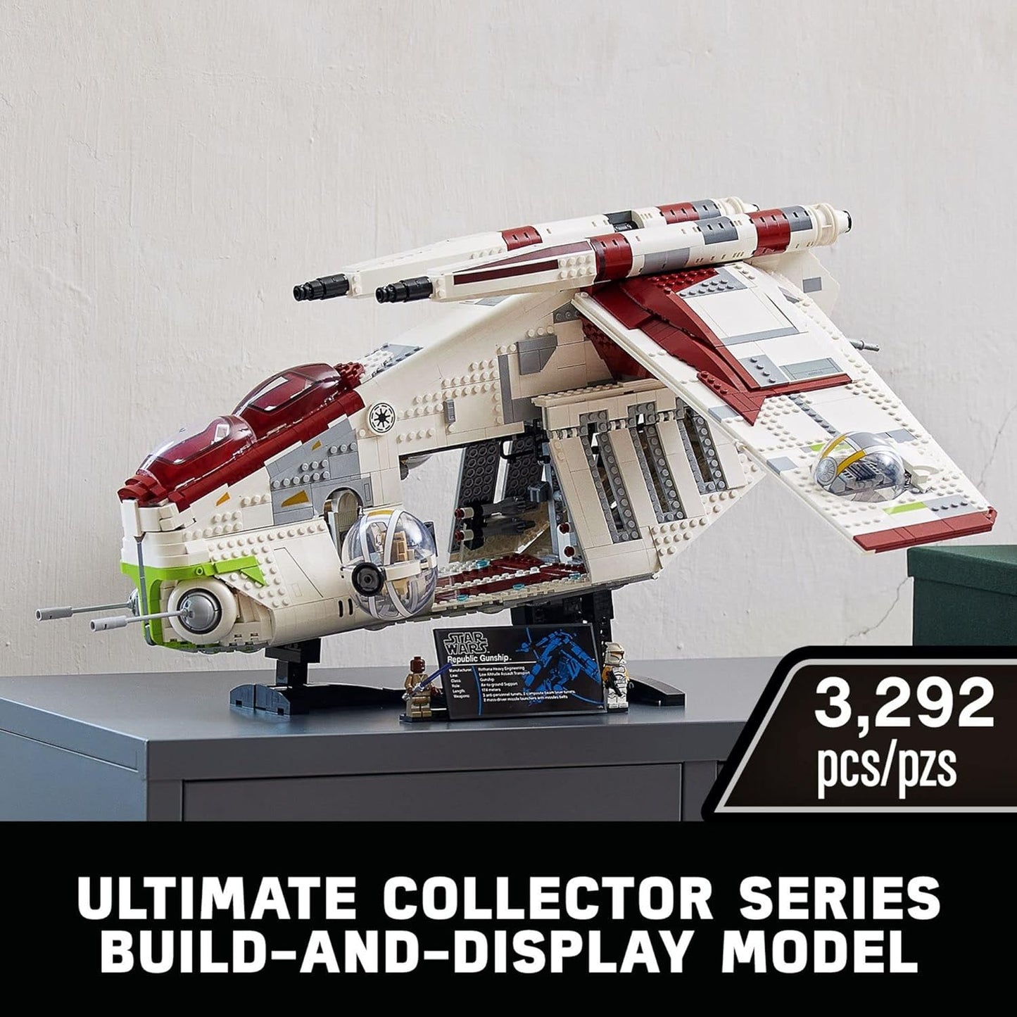 Lego Star Wars Republic Gunship 75309 UCS Display Model Kit for Adults to Build, Ultimate Collector Series, Office or Home Decor Gift Idea