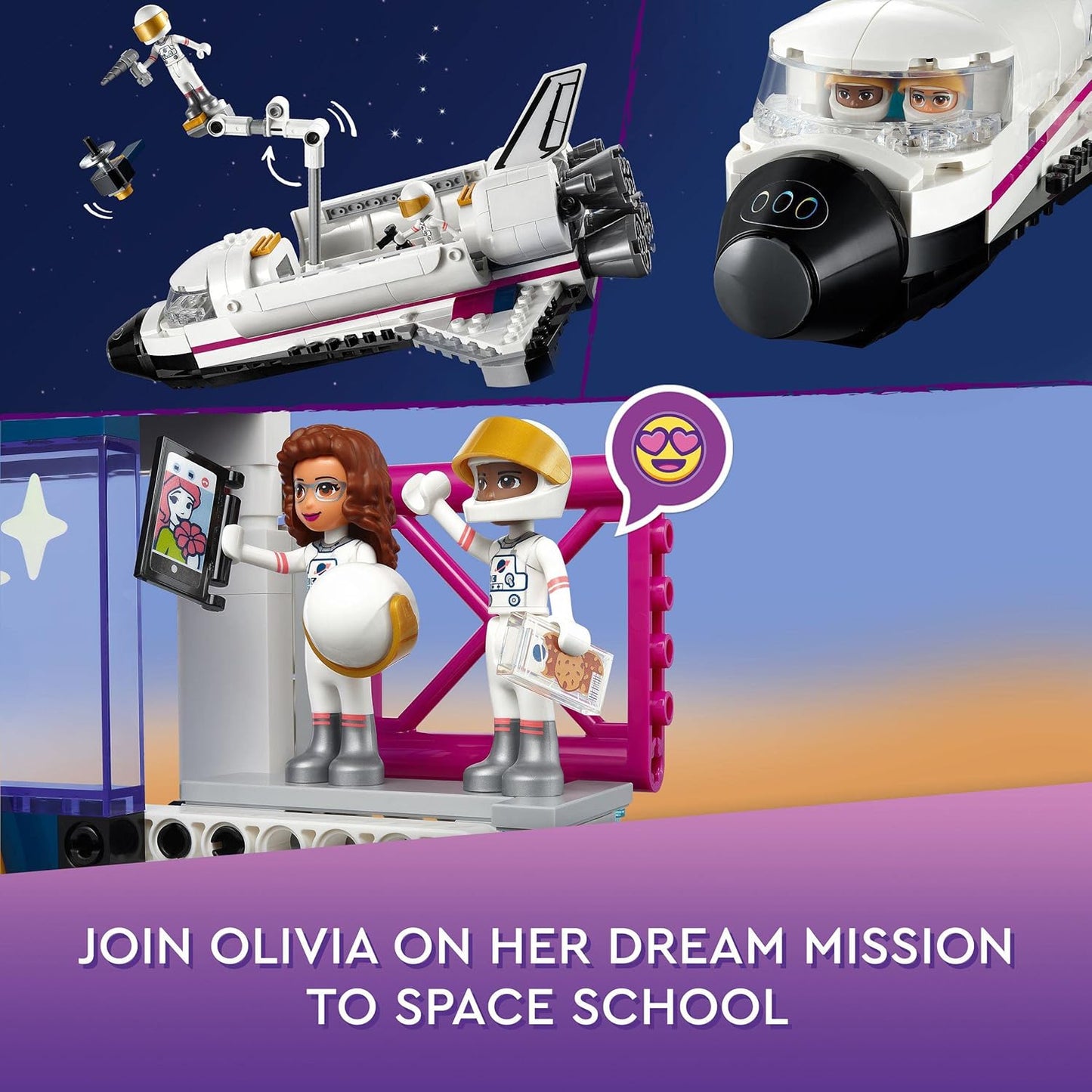 LEGO 41713 Friends Olivia's Space Training, Space Shuttle Toy and Astronaut Mini Doll Figures, for Girls or Boys