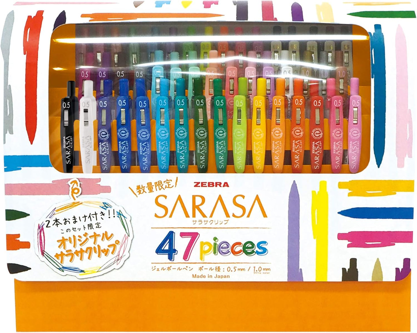 ZEBRA Gel Ballpoint Pen Sarasa Clip 45 Pieces Set 2 Pieces With Original Sarasa JJ15-45C-2OM