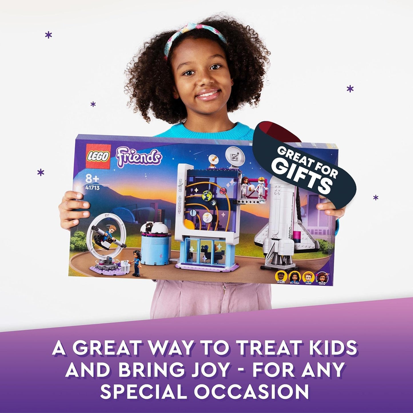 LEGO 41713 Friends Olivia's Space Training, Space Shuttle Toy and Astronaut Mini Doll Figures, for Girls or Boys