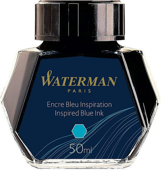 Waterman Fountain Pen Ink, Inspired Blue, 50ml Bottle