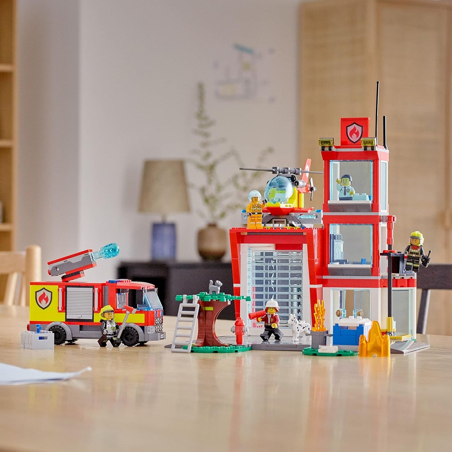 Lego City Fire Station Set 60320 with Garage, Helicopter & Fire Engine Toys Plus Firefighter Minifigures, Emergency Vehicles Playset, Gifts for Kids Age 6 Plus