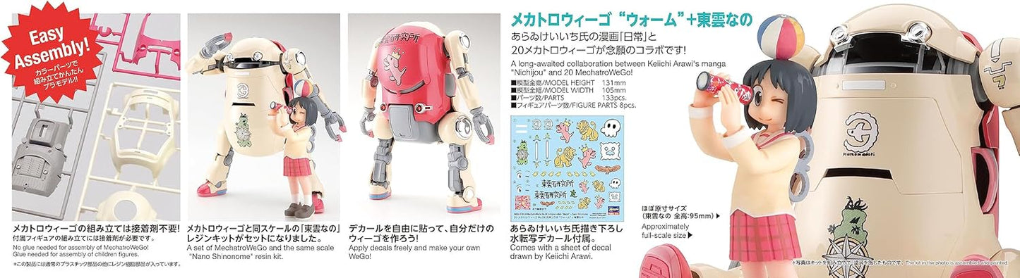 Hasegawa 64804 Creator Works Series Mechatro Wego No.06 Daily Collaboration Warm + Nano Shinonome 1/20 Scale Plastic Model
