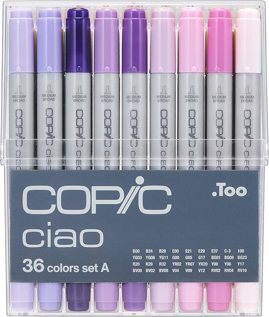 Copic I36A Ciao Markers Set A, 36-Piece