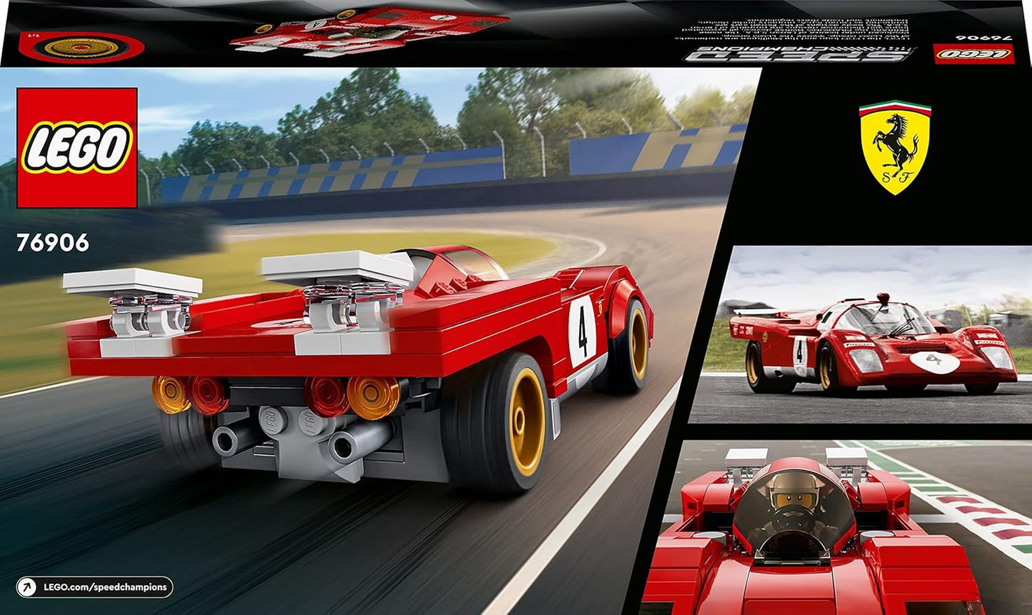LEGO Speed Champions 1970 Ferrari 512 M 76906 Building Set - Sports Red Race Car Toy, Collectible Model Building Set with Racing Driver Minifigure, Gift for Grandchildren, Boys, Girls and Kids Ages 8+
