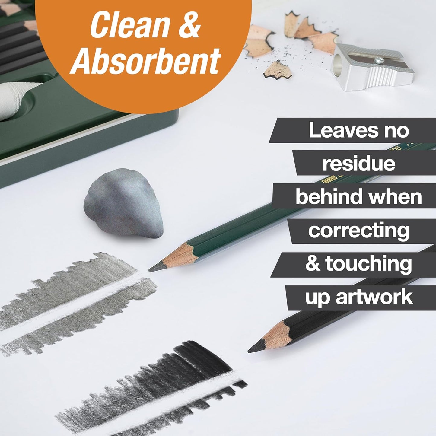 Faber-Castell Kneaded Eraser with Case, Grey