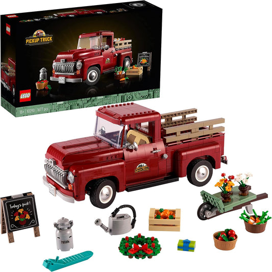 LEGO Icons Pickup Truck 10290 Building Kit for Adults; Build and Display an Authentic Vintage 1950
