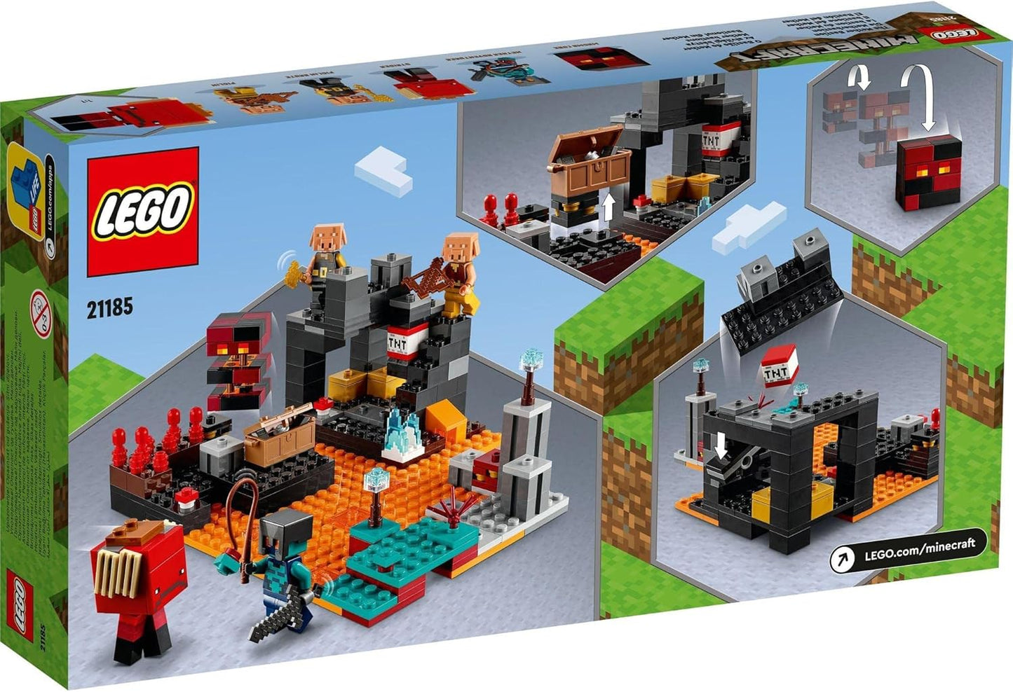 LEGO Minecraft Nether Fortress Gift 21185 Toy Block Birthday Present for City Building Boys Girls 8 Years Old