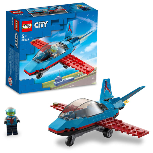 LEGO City Stunt Plane 60323 Building Kit; Fun Toy Jet Playset for Kids Aged 5