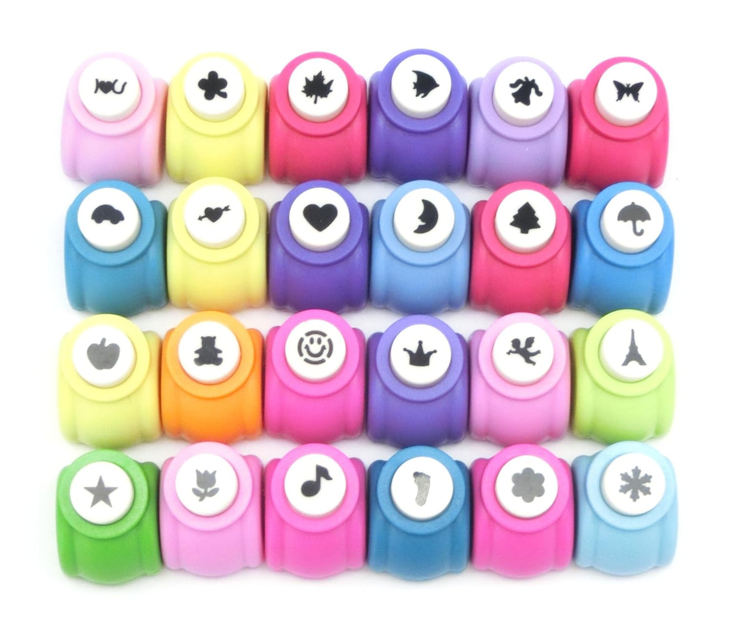 THEOVEL Ladies Colorful Mini Craft Punch Set of 24 T0289
