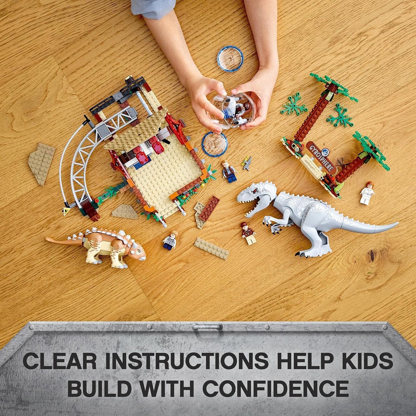 LEGO 75941 Jurassic World Indominus Rex vs. Ankylosaurus Dinosaurs Set with Gyrosphere