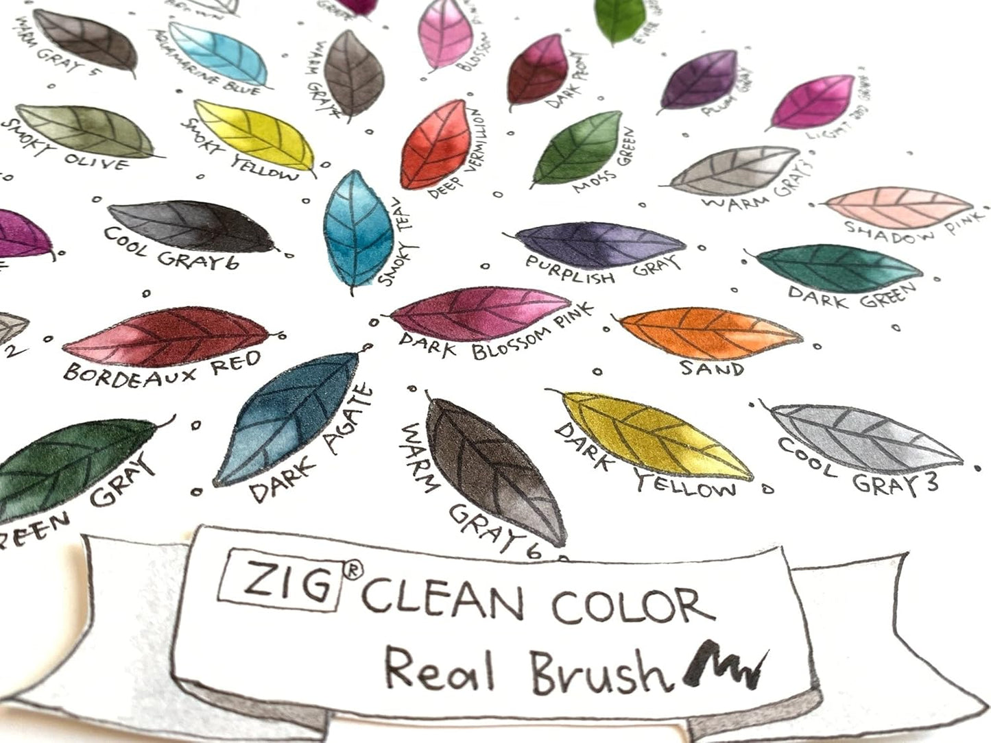 Kuretake ZIG CLEAN COLOR Real Brush 6 colors set Smoky Colors
