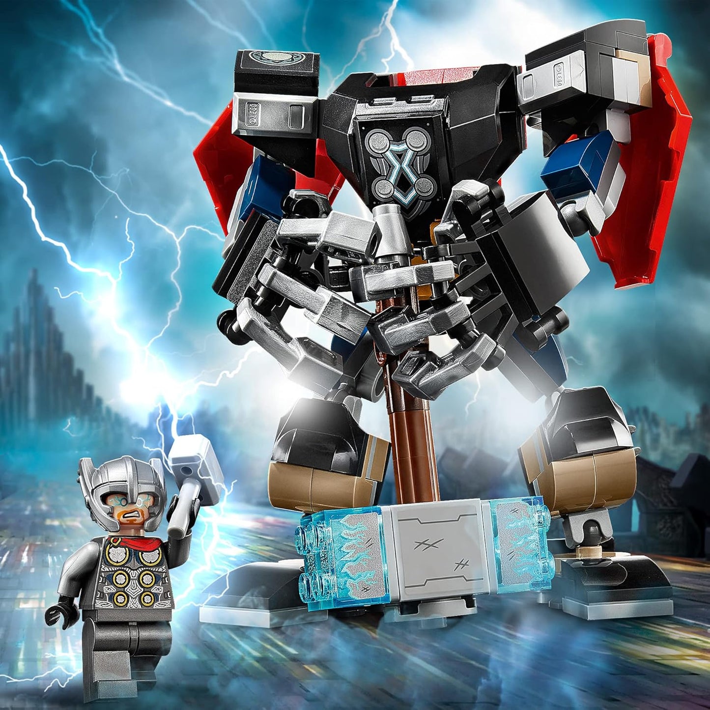 LEGO 76169 Super Heroes Marvel Avengers Thor Mech Armour Set, Action Figure Toy with Thor Minifigure