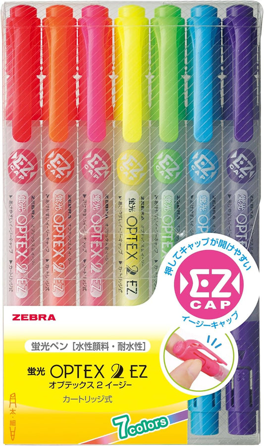 ZEBRA Optex 2 WKT11-7C Highlighter, EZ, 7 Colors