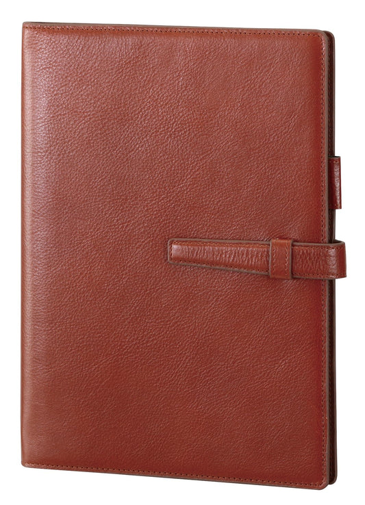 Raymei Fujii 25DA17C 2025 A5 DaVinci Monthly Block, Cowhide Leather, Brown